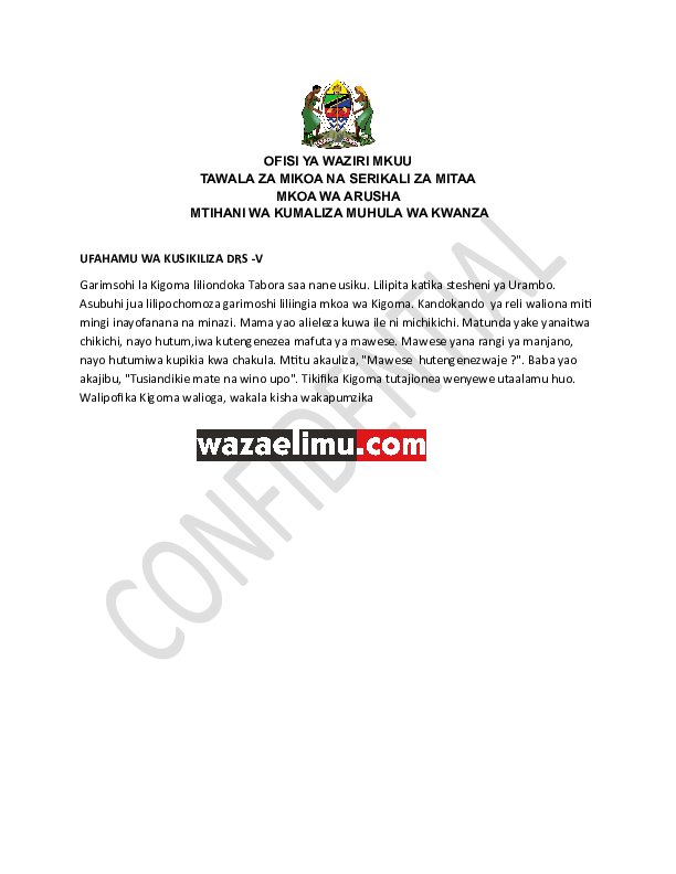 UFAHAMU WA KUSIKILIZA DRS V  - WazaElimu.com.pdf