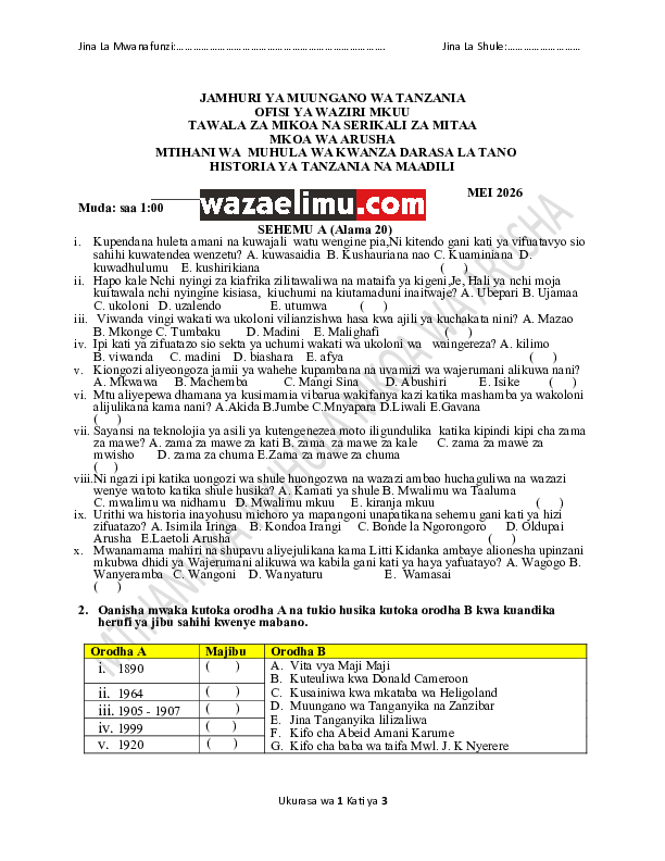 HISTORIA NA MAADILI  DRS 5 MEI 2026  - WazaElimu.com.pdf