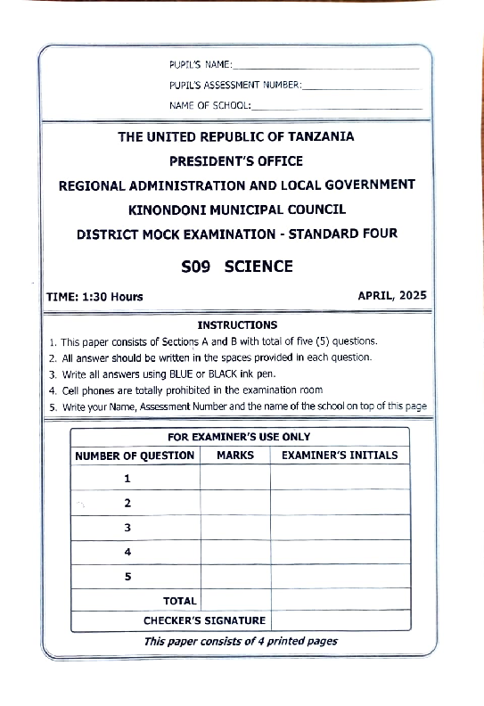 G4 MOCK  KINONDONI SCIE 2025 1.pdf