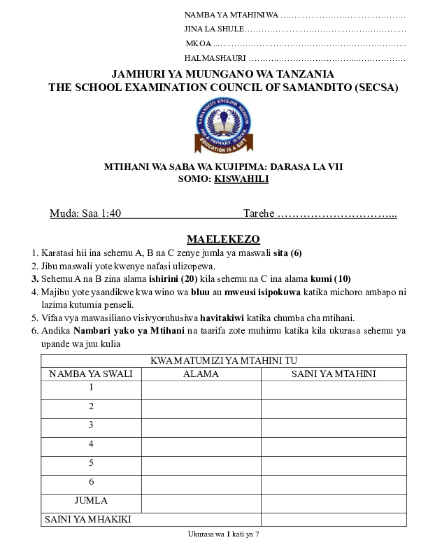 KISWAHILI VII 2025 - SERIES 6.pdf