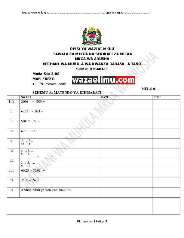 HISABATI DRS 5 MEI 2026  - WazaElimu.com.pdf
